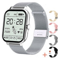 Relógio Feminino Smart Watch Inteligente 2023 Pulseira Metálica Prata