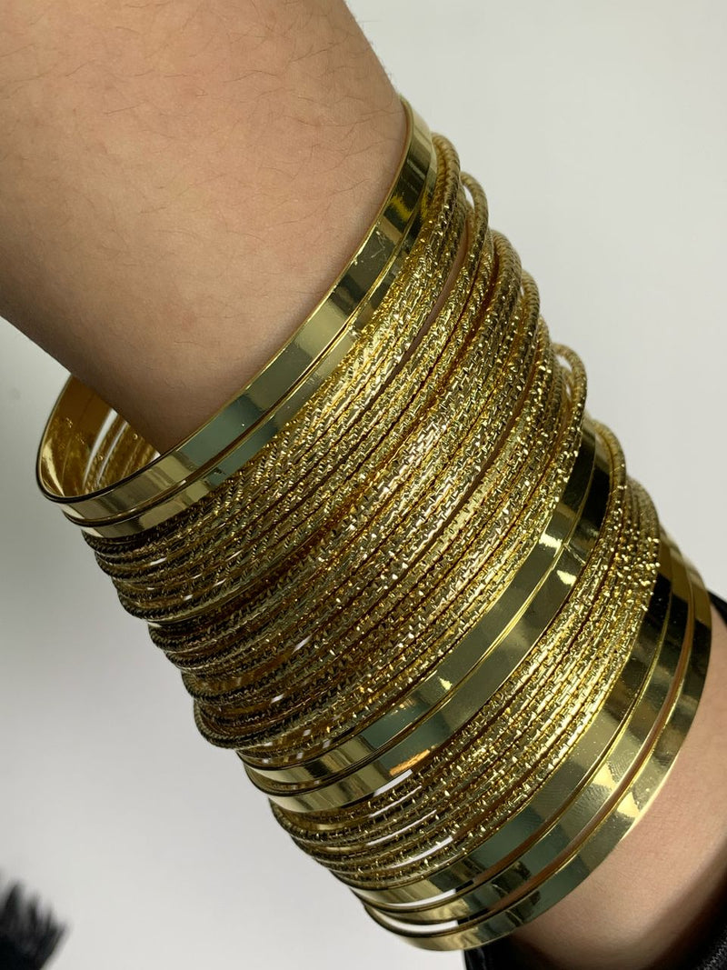Kit de Pulseiras em Argolas de Luxo Gold Egypt 👑